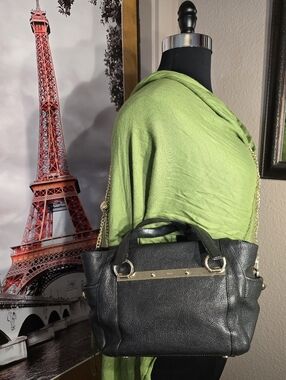 #0574 Vintage CHLOÉ Preloved Black Satchel/Crossbody Gold Hrdwre 13x8x5.5 Lthr